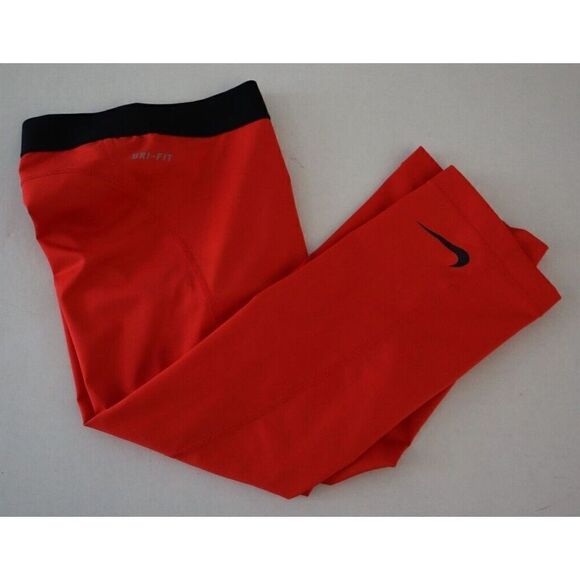 Nike Pro 589366 696 Women's Sz S Red Dri-Fit Compression 3/4 Leg Training Capris - Picture 8 of 10